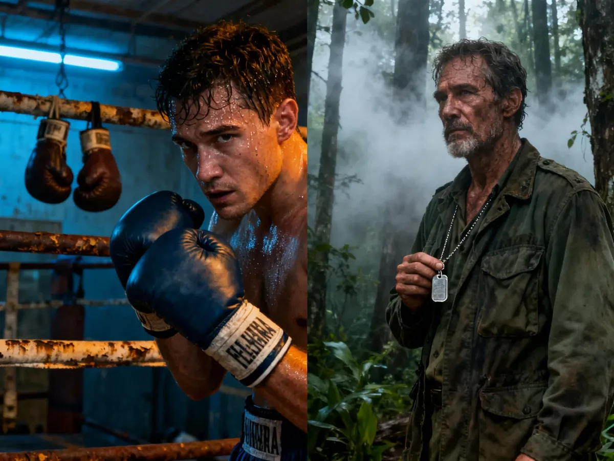 Symboliczne zestawienie boksera Rocky’ego i weterana Rambo
